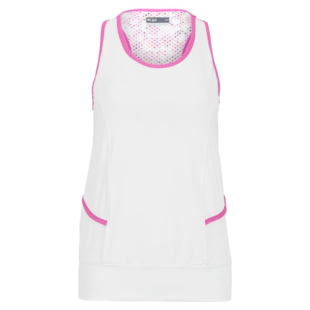 Women’s Court Tennis Tank White and Blossom