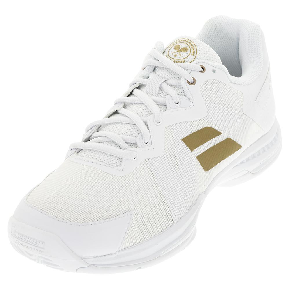 Men’s SFX 3 All Court Wimbledon Tennis Shoes White and Gold