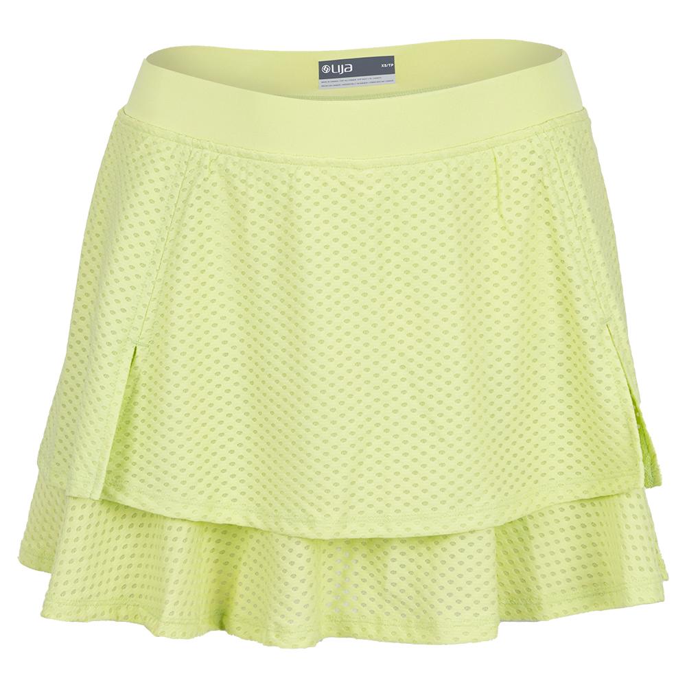 Women’s Circle Mesh Slit Tennis Skort Celery