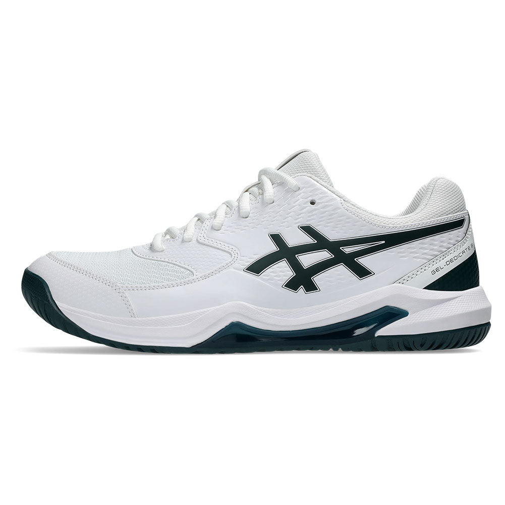 Men`s GEL-Dedicate 8 Tennis Shoes White and Saxon Green