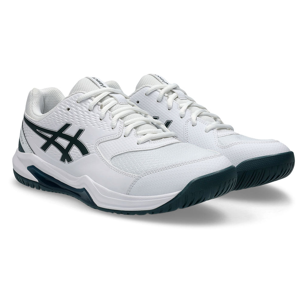 Men`s GEL-Dedicate 8 Wide Tennis Shoes White and Saxon Green