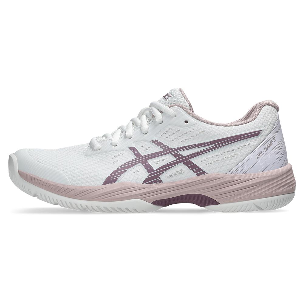 Womens Gel-Game 9 Tennis Shoes White and Dusty Mauve