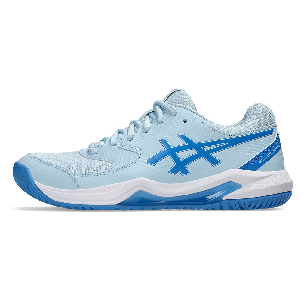 Women`s GEL-Dedicate 8 Tennis Shoes Light Blue and Coast