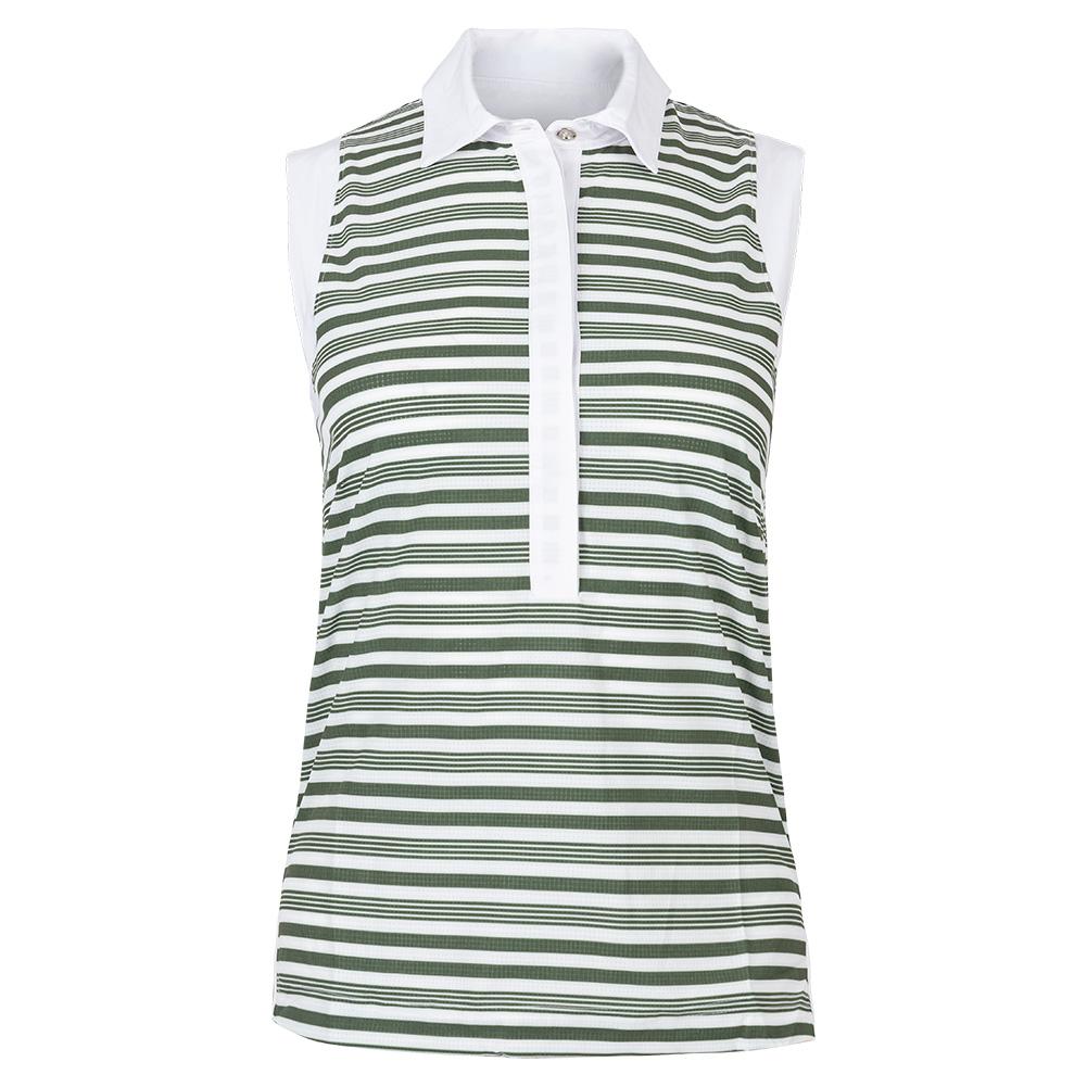 Women’s Bailey Sleeveless Tennis Top Militaire Stripes