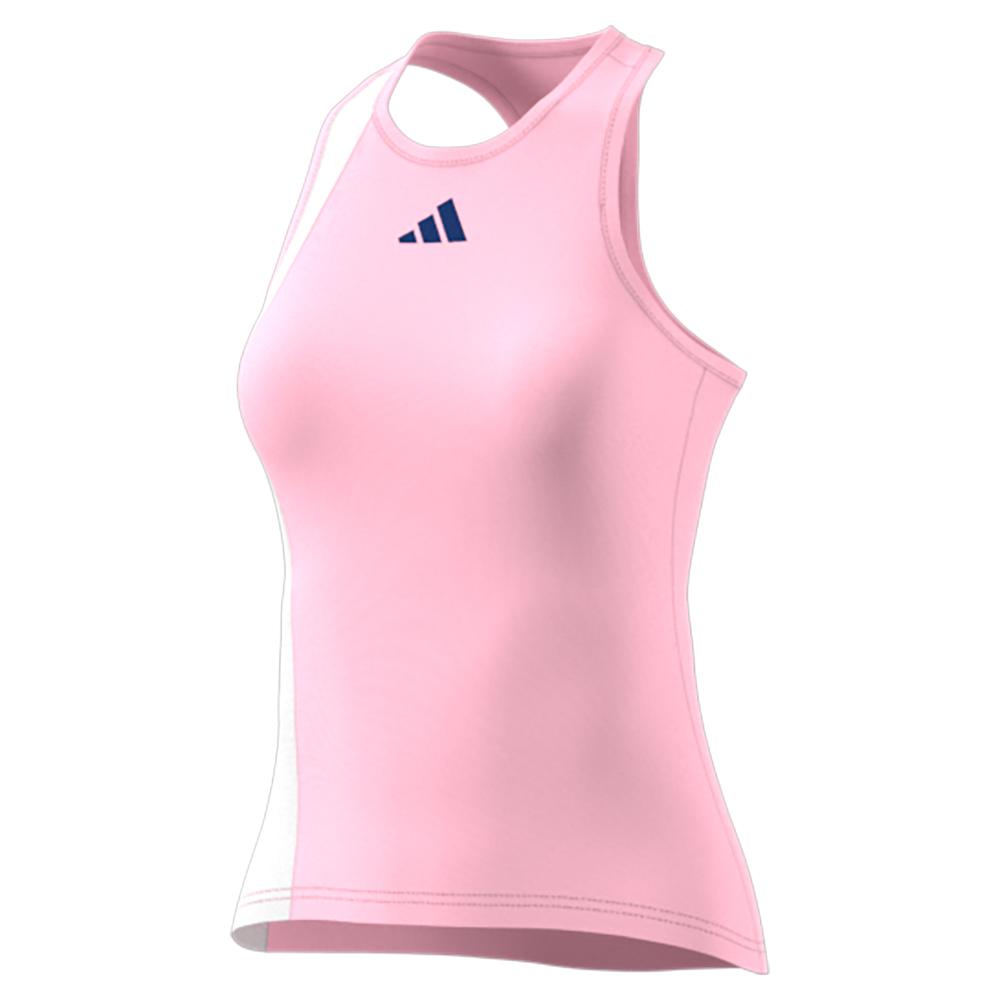 Women`s Clubhouse Premium Tennis Tank Clear Pink and White