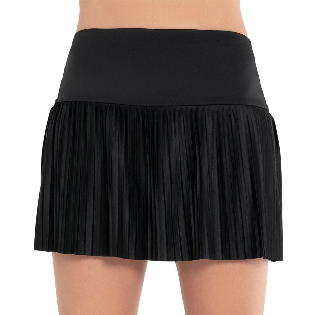 Womens 14.5 Inch Pleated Tennis Skirt Black