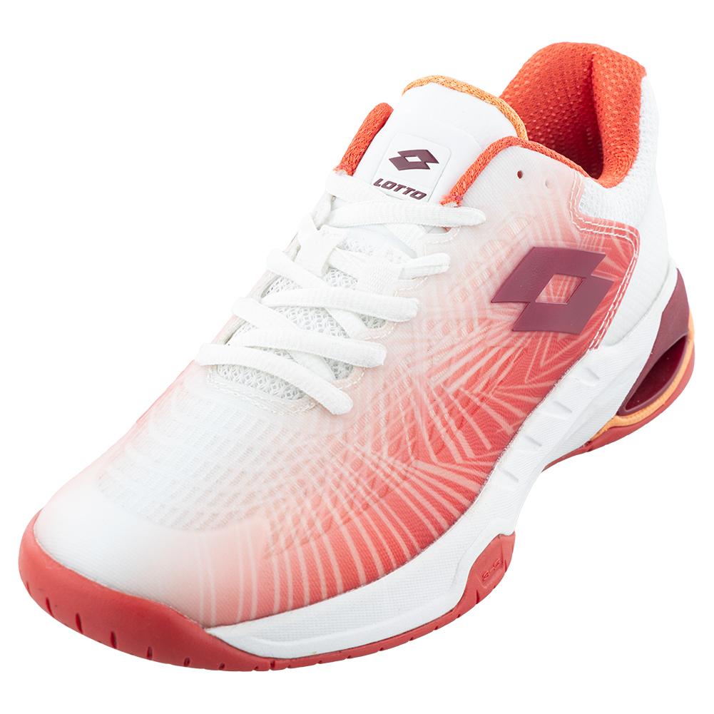 Women’s Mirage 100 2nd Speed Tennis Shoes All White and Grenadine Red