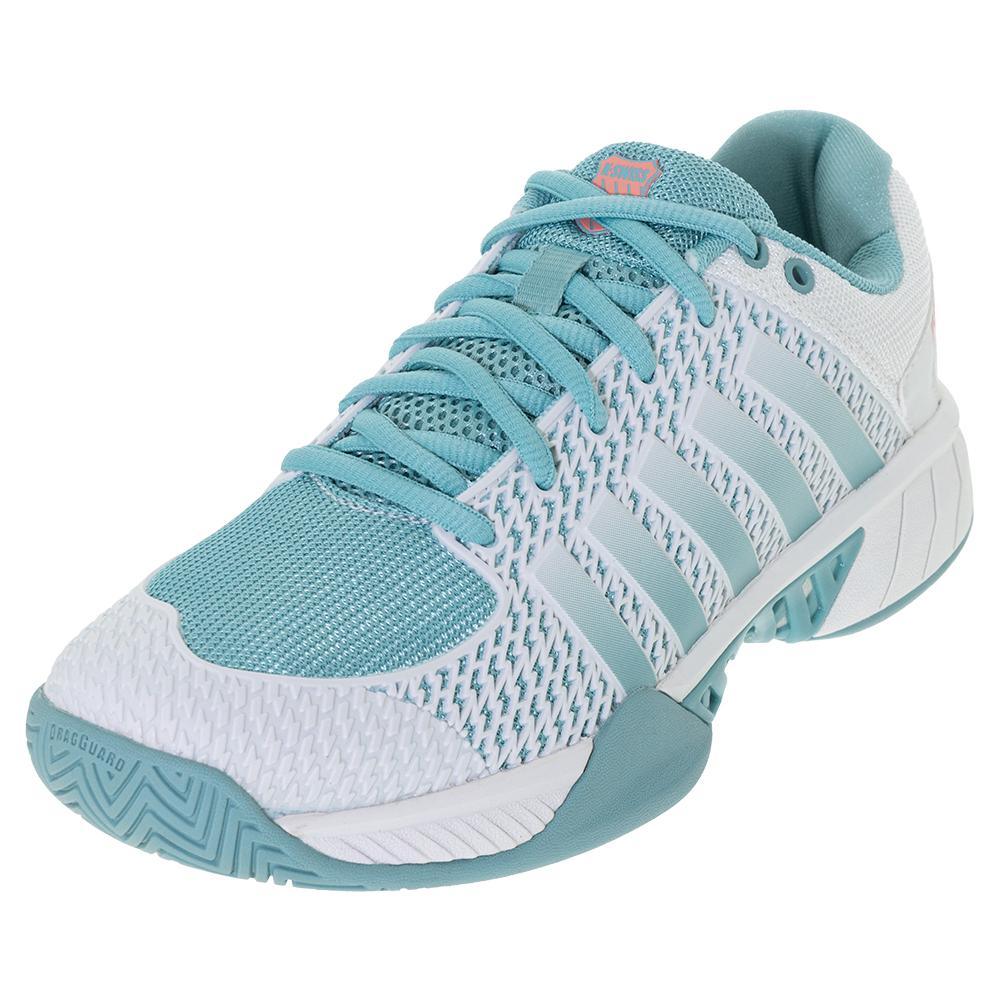 Women’s Express Light Pickleball Shoes Blanc de Blanc and Nile Blue