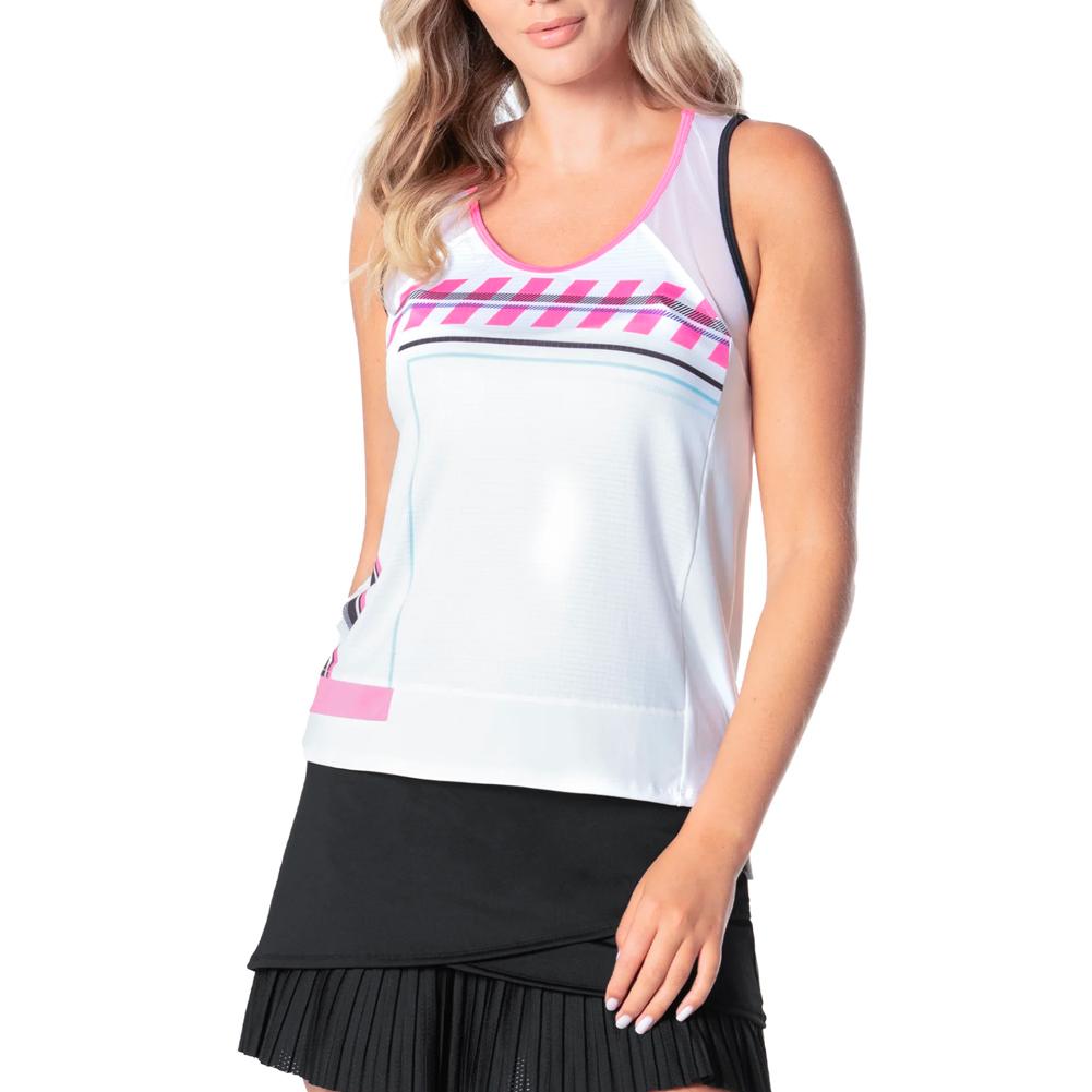 Women`s Hit The Line Tennis Tank White