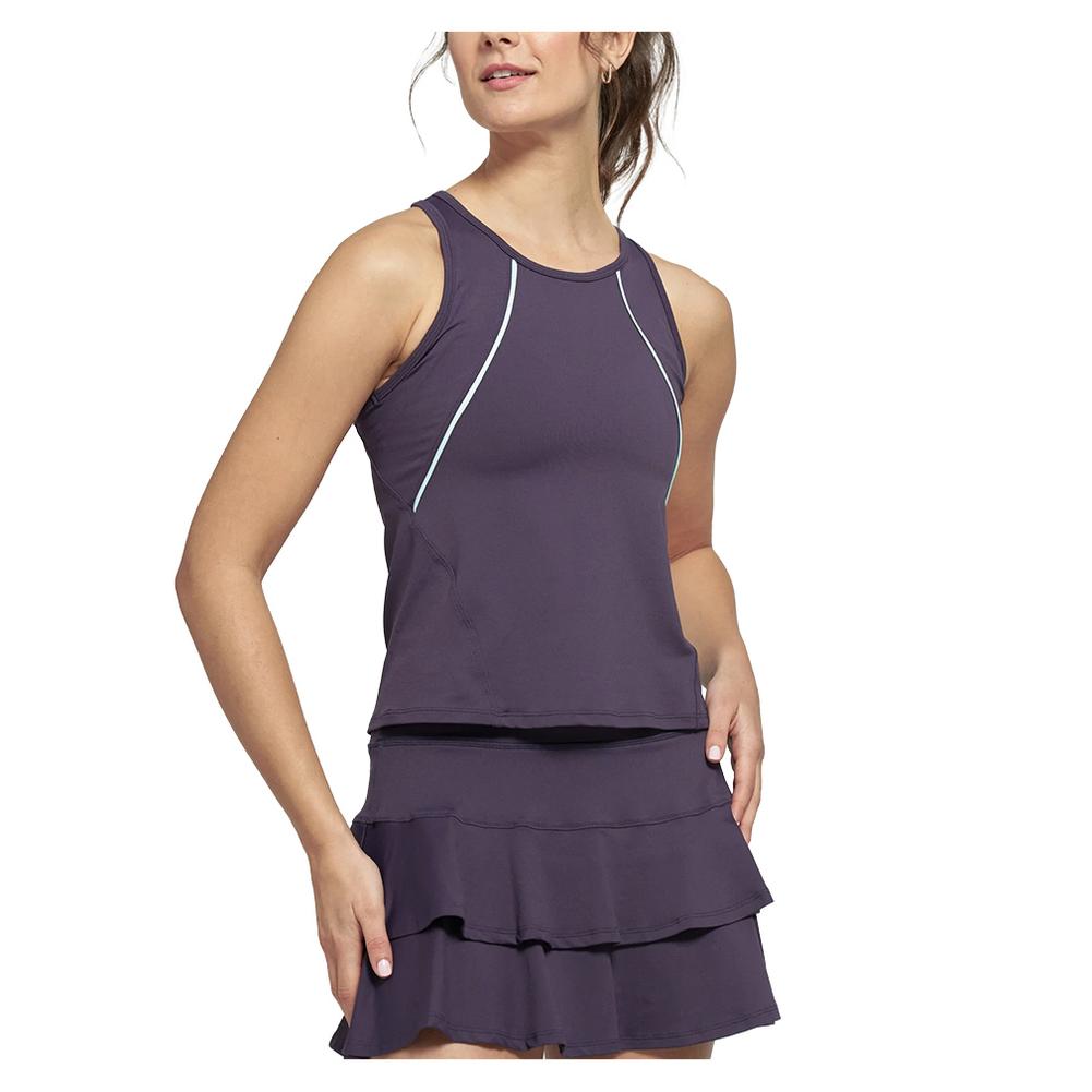 Women’s Daily Tennis Tank Dark Purple and Sea Crystal