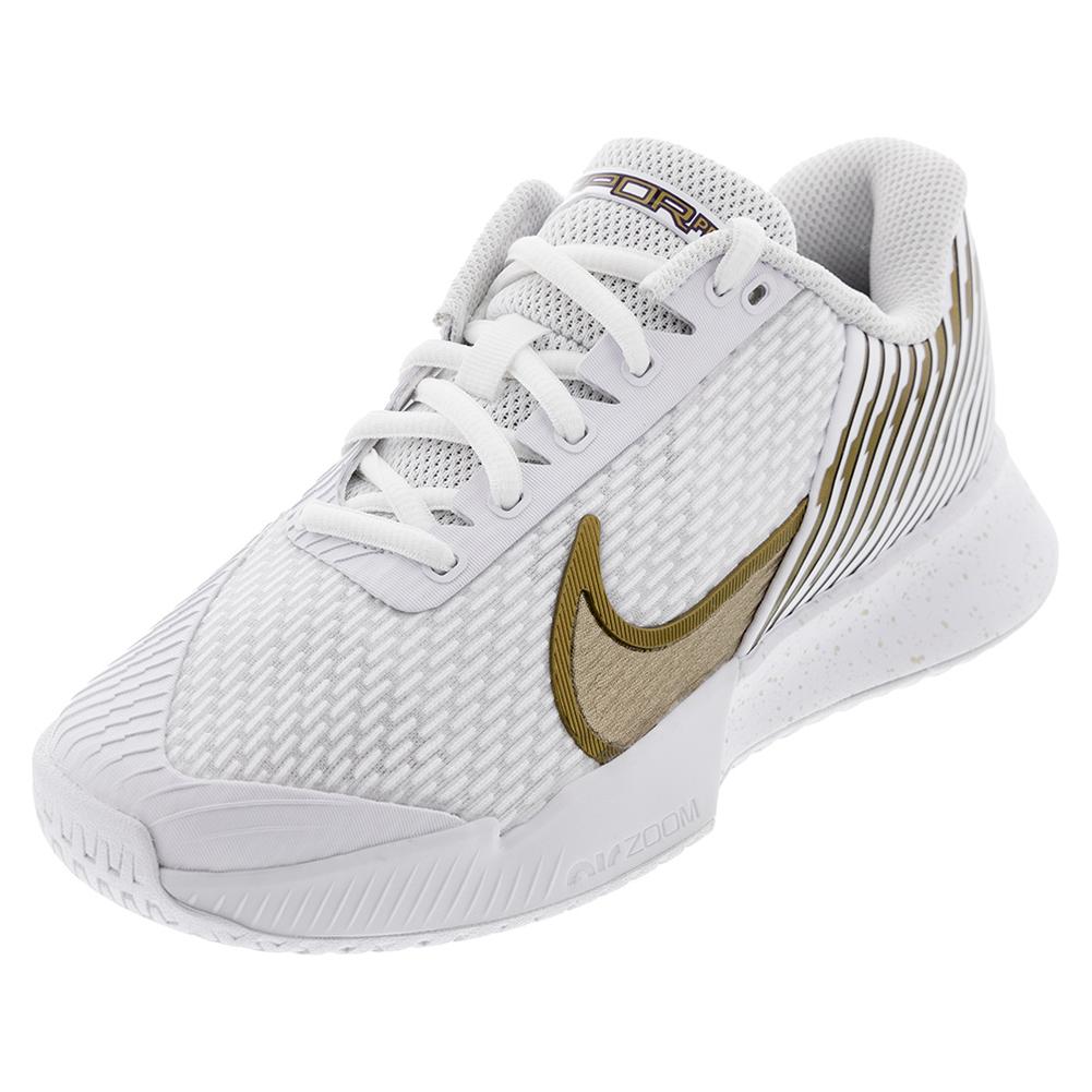 Women’s Air Zoom Vapor Pro 2 WMB Tennis Shoes White and Metallic Gold