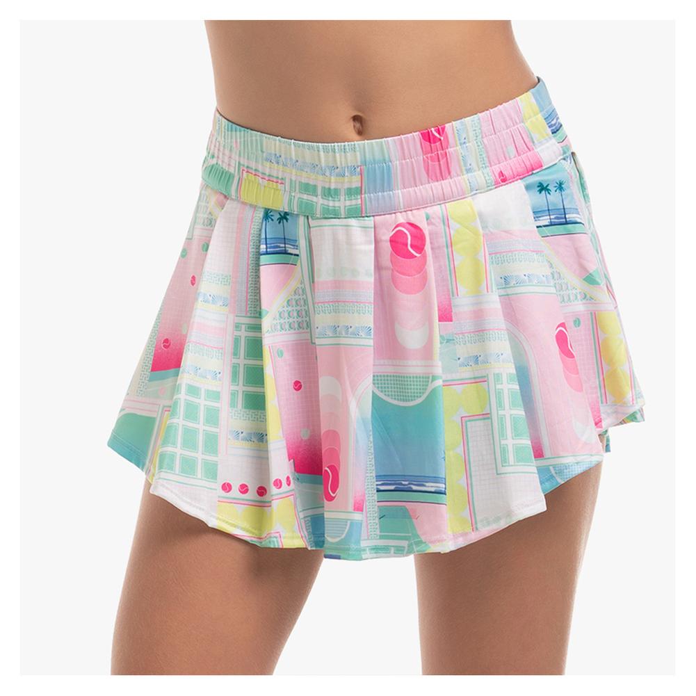 Girl’s Deco Love Racket Tennis Skort Peony