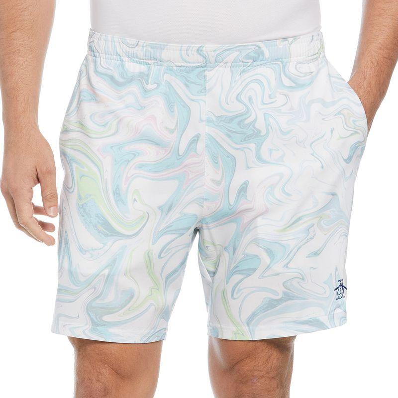 Men’s Performance Marble Printed Tennis Short Bright White