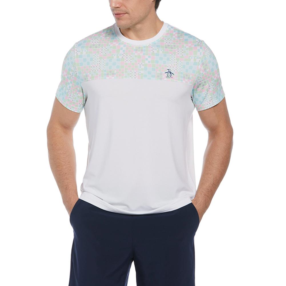 Men’s Short Sleeve Performance Checkerboard Block Tennis Crew