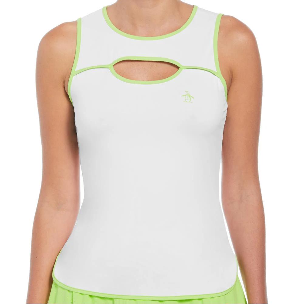 Women’s Colorblock Tennis Tank with Cutout Detail Bright White