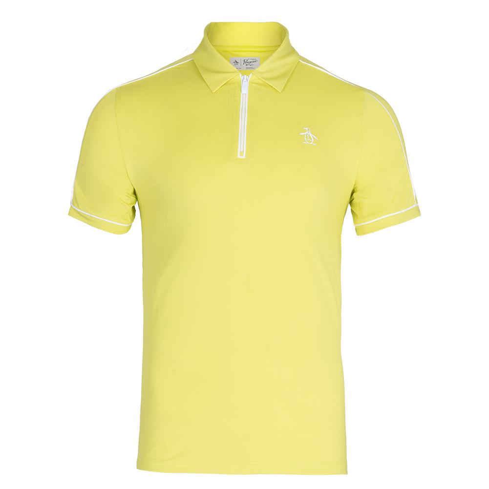 Men`s Short Sleeve Performance Piped Tennis Polo