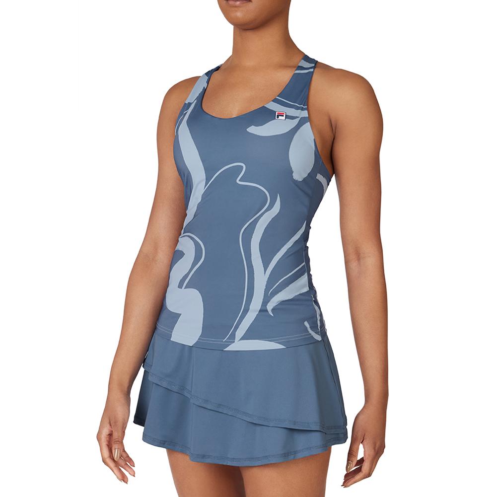 Women’s Racerback Tennis Tank Elemental Blue and Celestial Blue