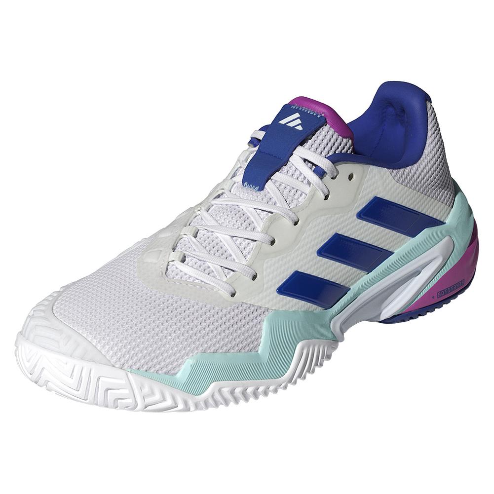 Mens Barricade 13 Tennis Shoes White and Lucid Blue