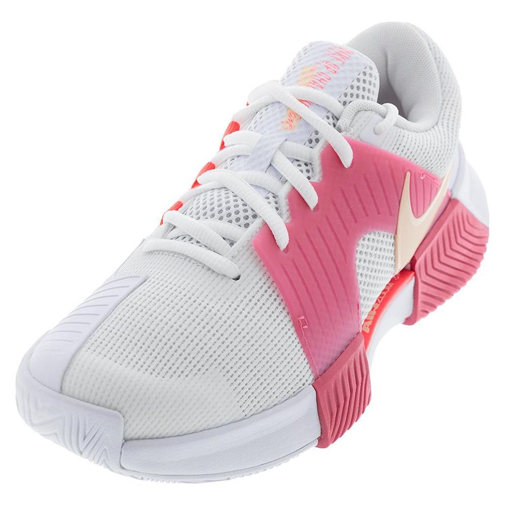 Womens Zoom GP Challenge 1 Tennis Shoes White and Hot Punch