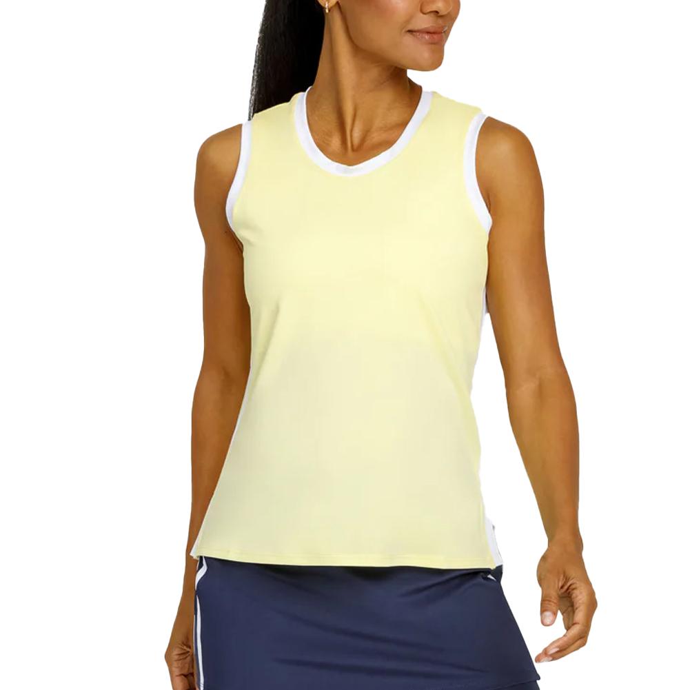 Womens Dink Scoop Neck Pickleball Tank Fresh Lemon