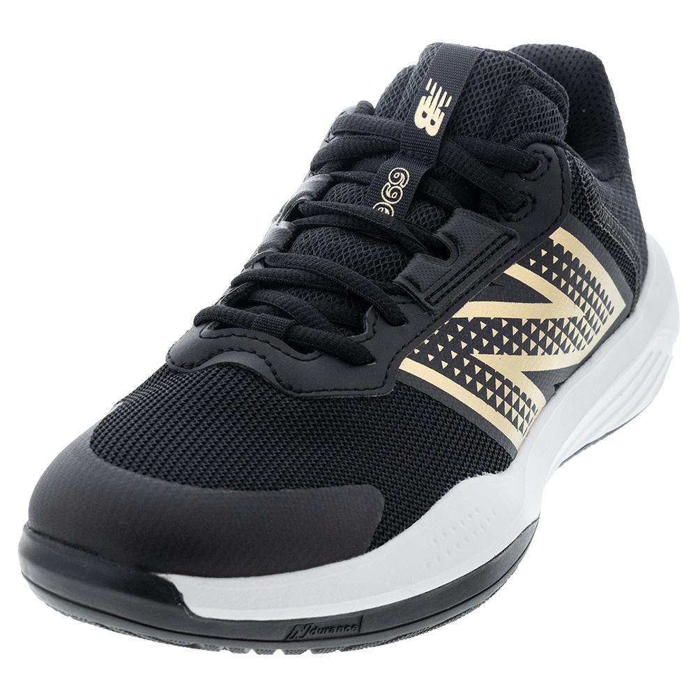 Women’s 696v6 D Width Tennis Shoes Black and White