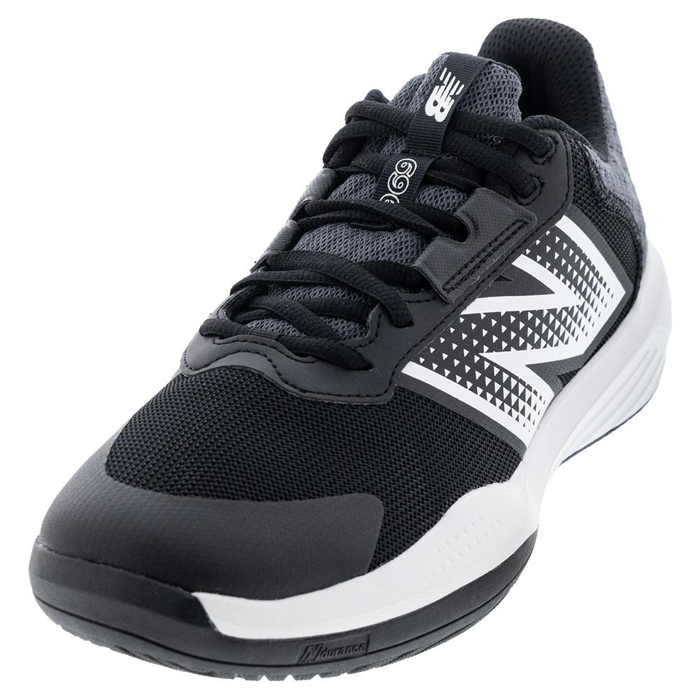 Men’s 696v6 D Width Tennis Shoes Black and White