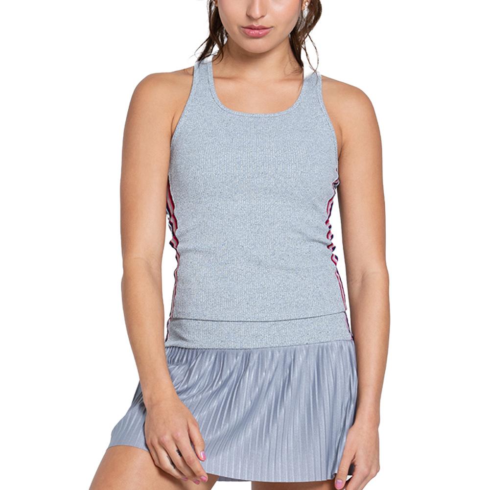 Women`s Berry Stripe Rib Tennis Tank Eclipse