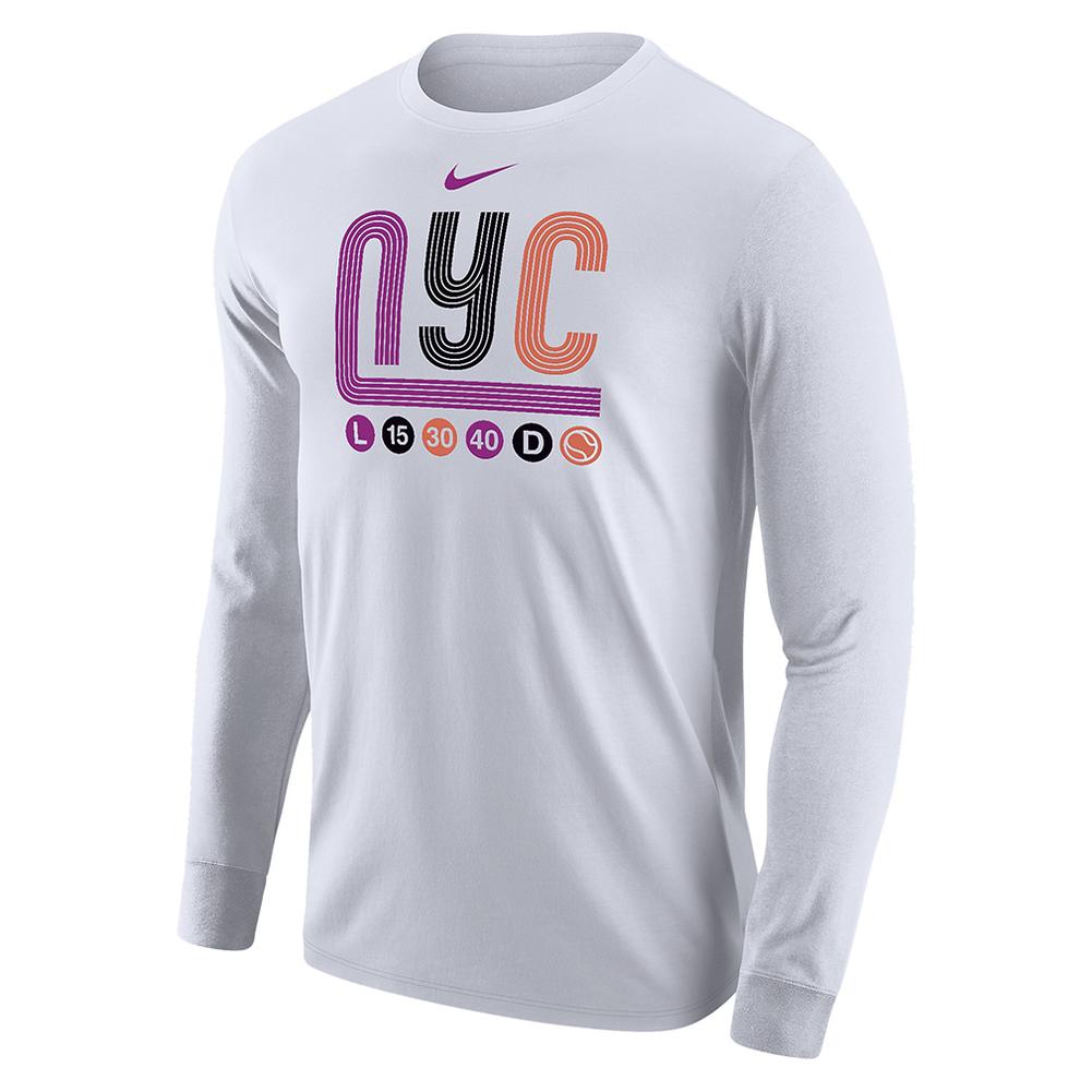 Men`s NYC Long Sleeve Tennis T-Shirt White