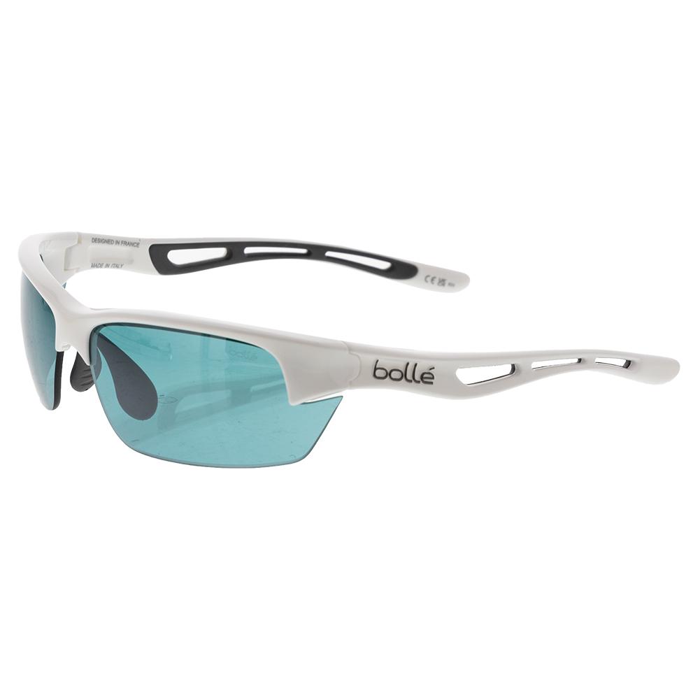 Bolt Tennis Sunglasses Shiny White Gold and Competivision Gun