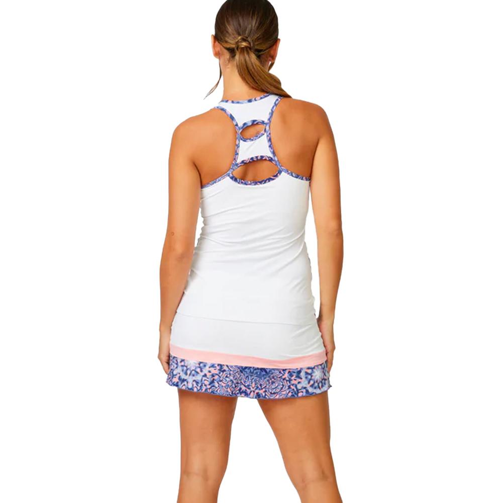 Women’s Racerback Tennis Tank White and Kali