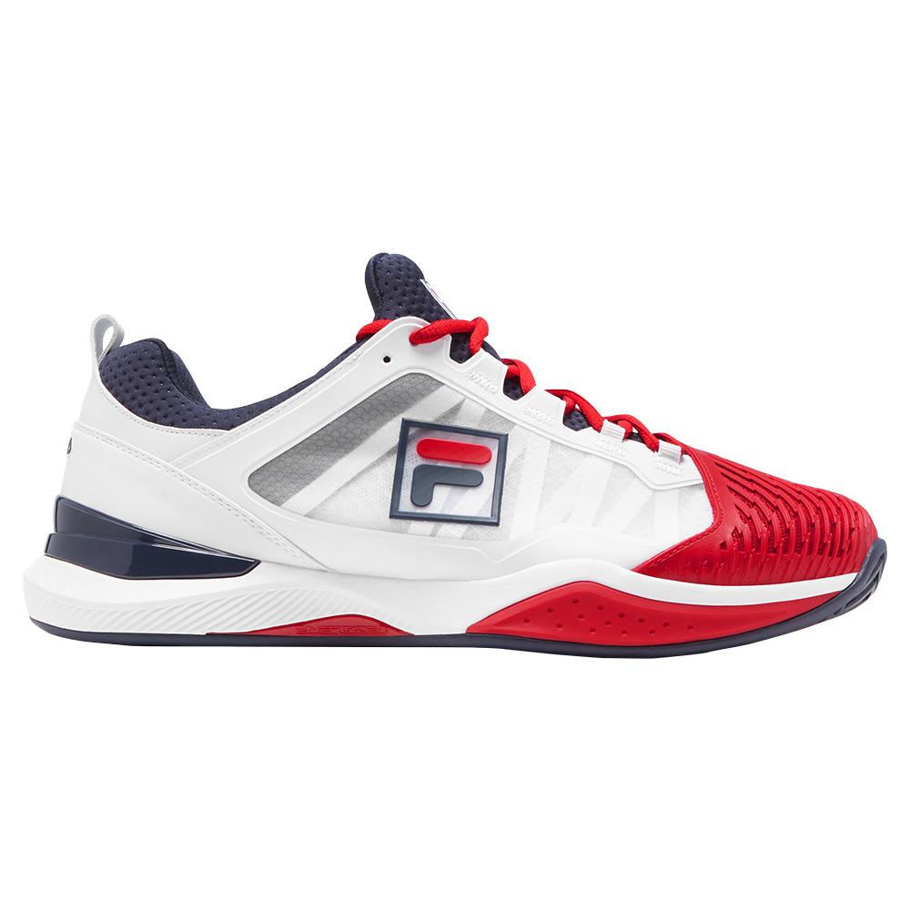 Men’s Speedserve Energized Tennis Shoes White and Fila Red