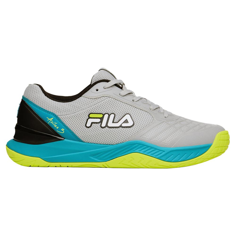 Juniors` Axilus 3 Tennis Shoes Glacier Gray and Scuba Blue