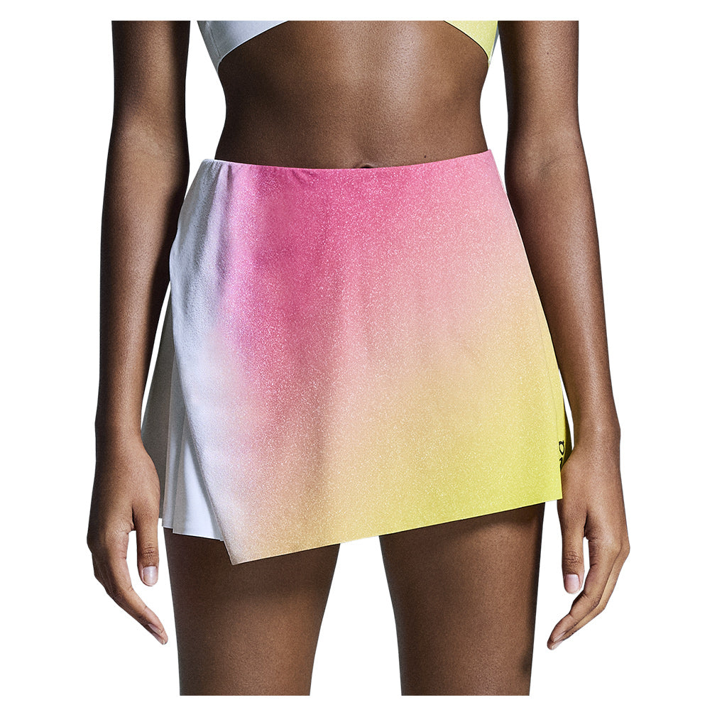 Women`s Side Pleated Tennis Skort White and Indigo