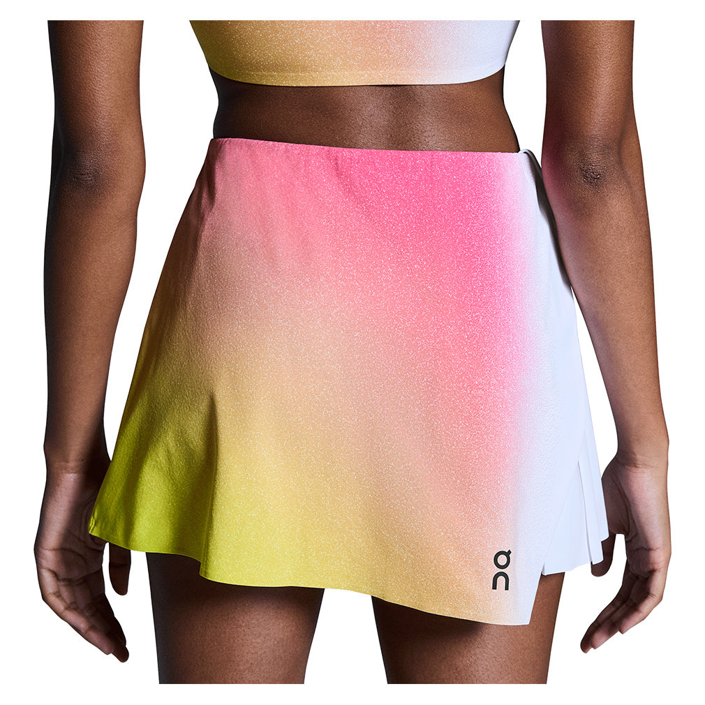 Women`s Side Pleated Tennis Skort White and Indigo