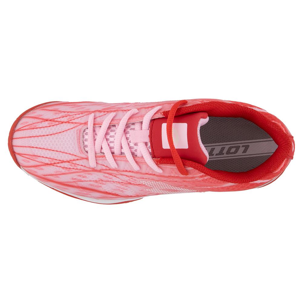 Juniors` Mirage 300 Speed Tennis Shoes Pink Cherry and All White