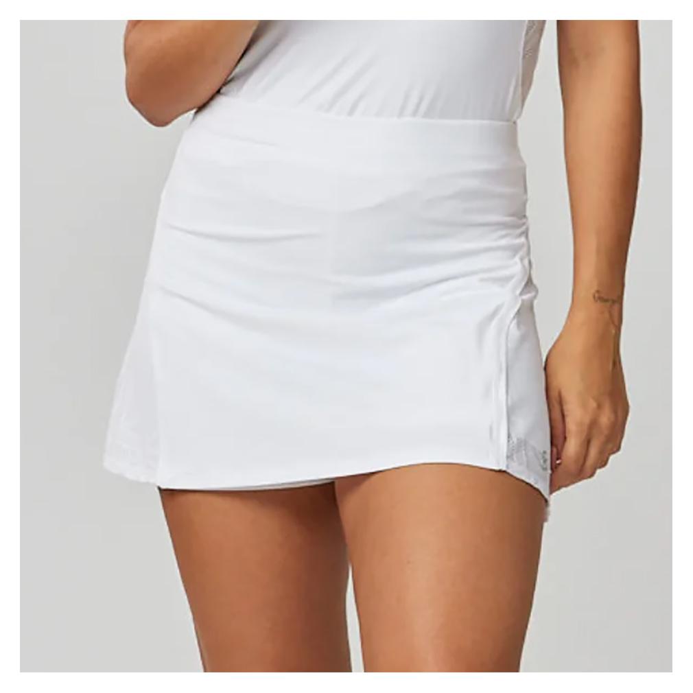 Women’s 14 Inch High Waisted Diamond Jacquard Tennis Skort White