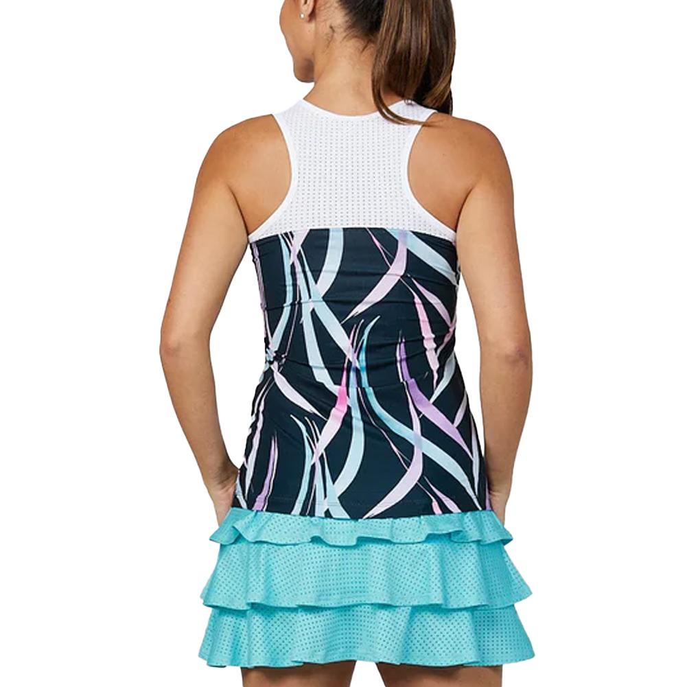 Womens Racerback Dot Mesh Tennis Tank Island Palm