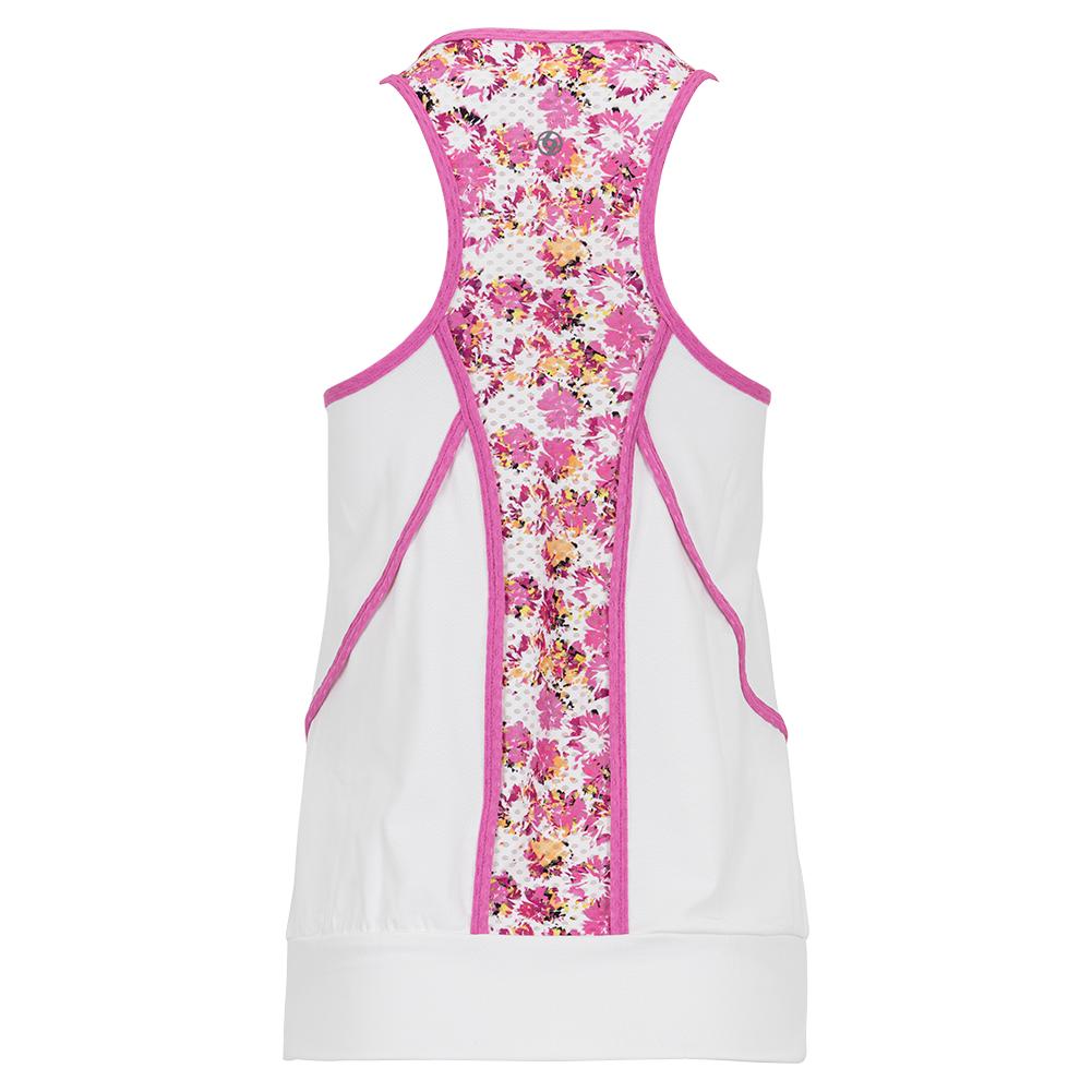 Women’s Court Tennis Tank White and Blossom