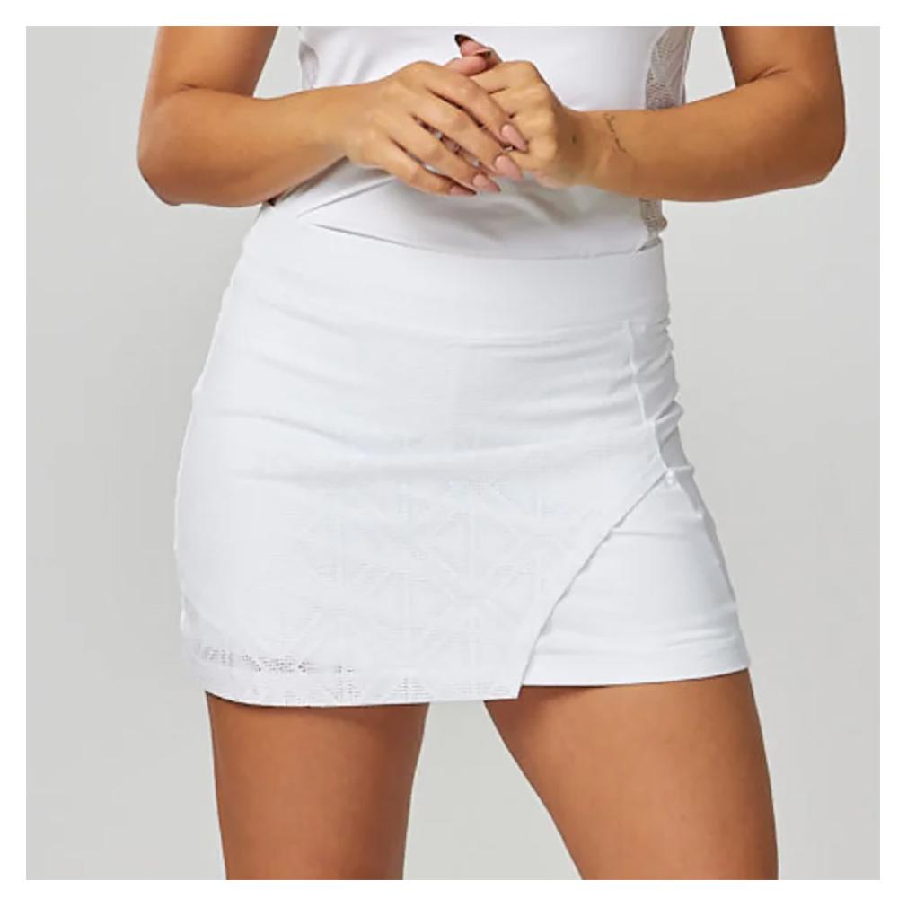 Women’s 15 Inch Diamond Jacquard Tennis Skort White