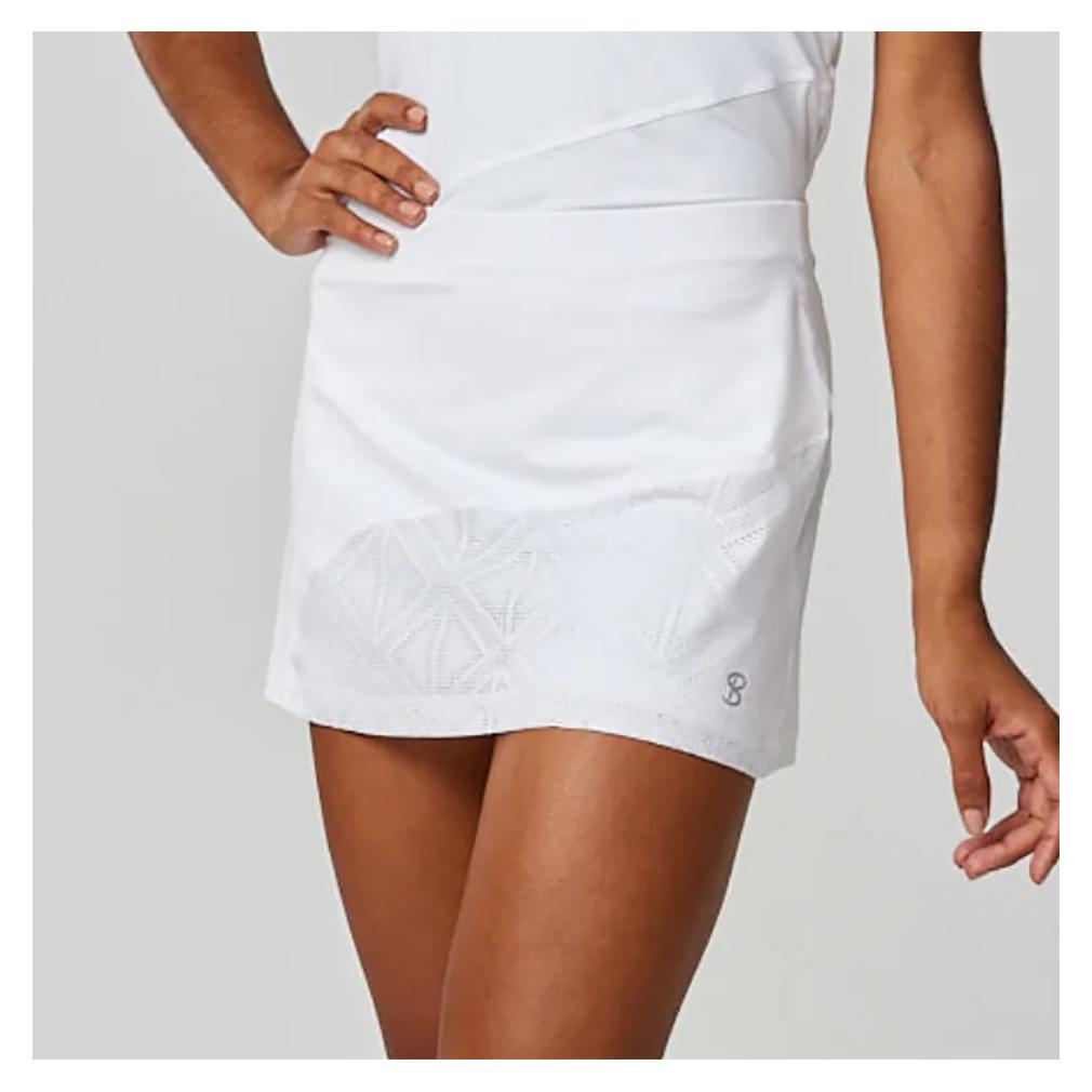 Women’s 13 Inch Diamond Jacquard Tennis Skort White