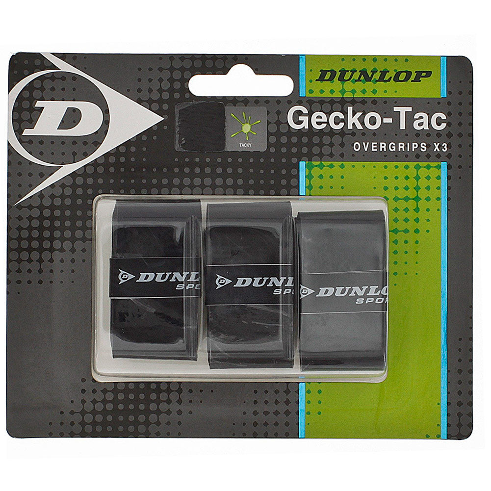 Gecko-Tac 3 Pack Black Tacky Tennis Overgrip