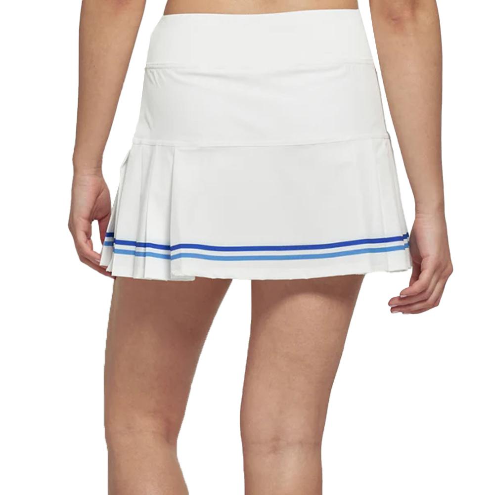 Women’s Club 13 Inch Tennis Skort White and Surf Blue