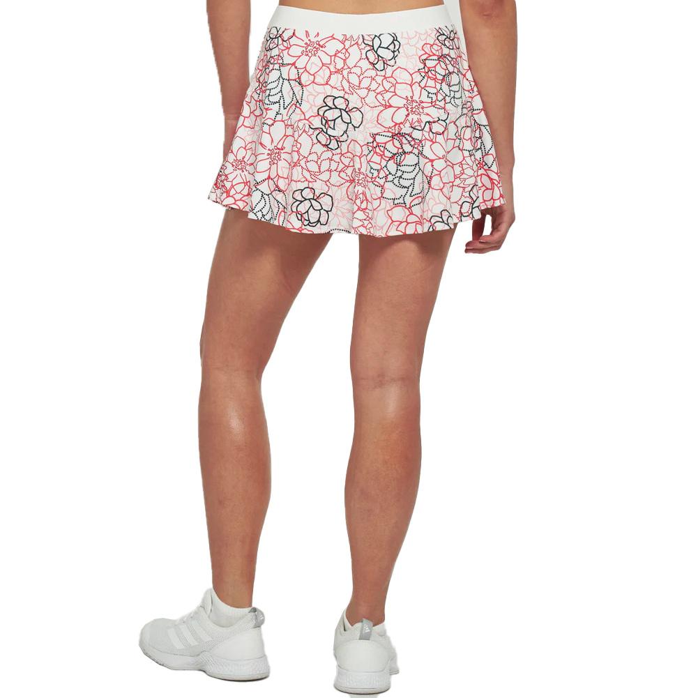 Women’s Dash 13 Inch Tennis Skort Floral Dots and White