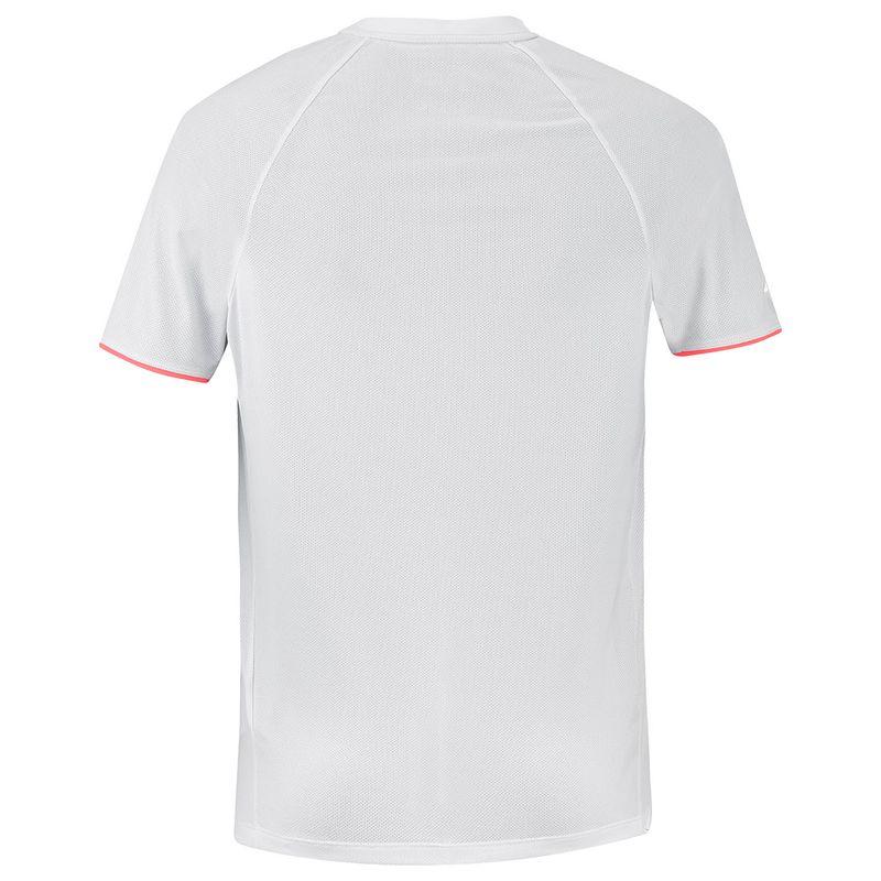 Men’s Strike Crew Neck Tennis Tee White and Strike Red