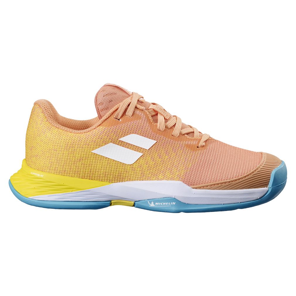 Juniors` Jet Mach 3 All Court Tennis Shoes Coral and Gold Fusion