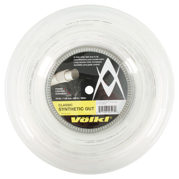 Classic Synethic Gut 16G/1.30 Reel String White