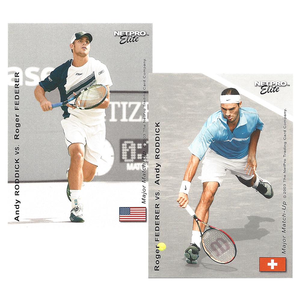 Andy Roddick vs Roger Federer Major Match Up Tennis Collector Card