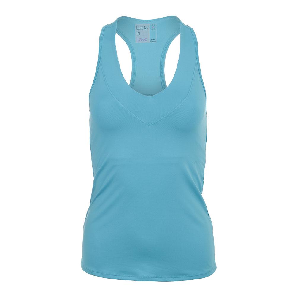 Women`s V-Neck Tennis Tank with Bra