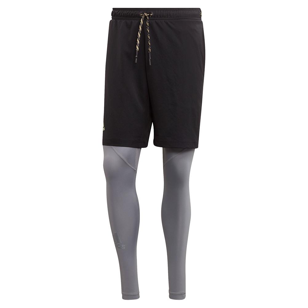 Men’s 2in1 Tennis Short Black and Grey Three