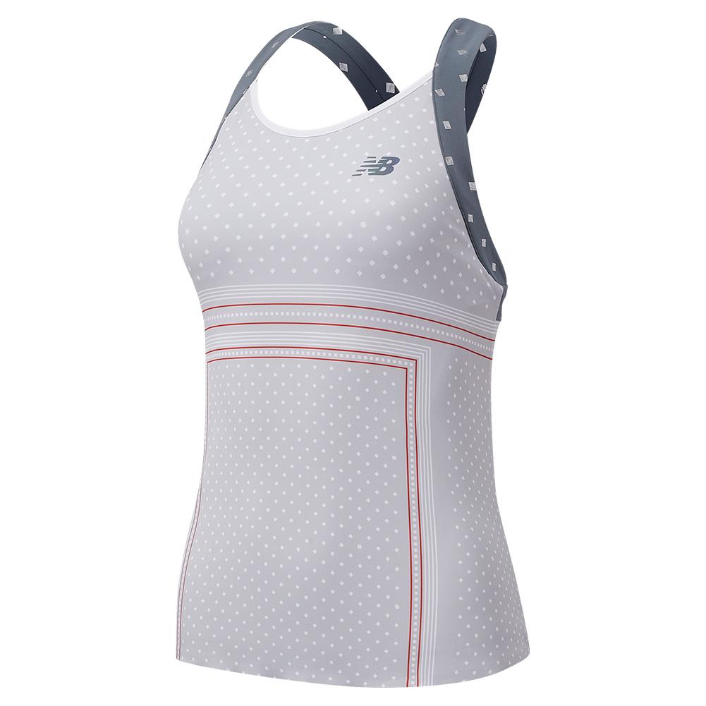 Women’s Printed Tournament Tennis Tank Light Aluminum